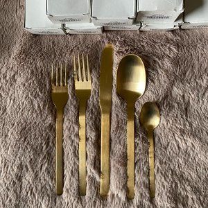 Gold (brushed) 5 piece place setting/flatware- Canvas Home